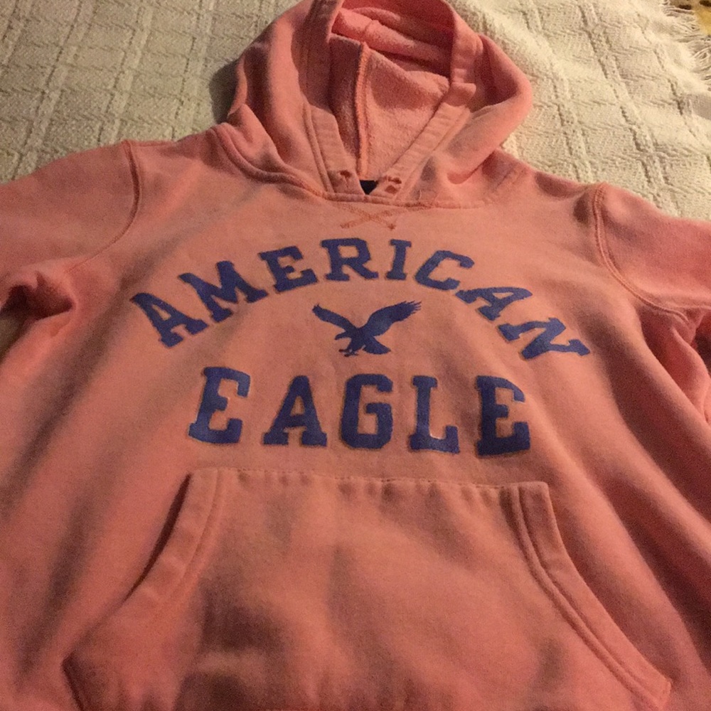 Kids Pink American Eagle Hoodie Sweatshirt